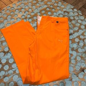 Puma Men's Vibrant Orange Golf Pants